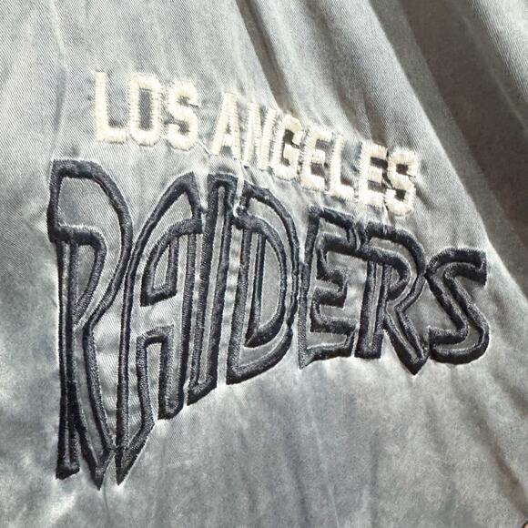 Vintage Los Angeles Raiders Bomber Jacket Nutmeg Mens Large Gray NFL Football - Picture 5 of 10